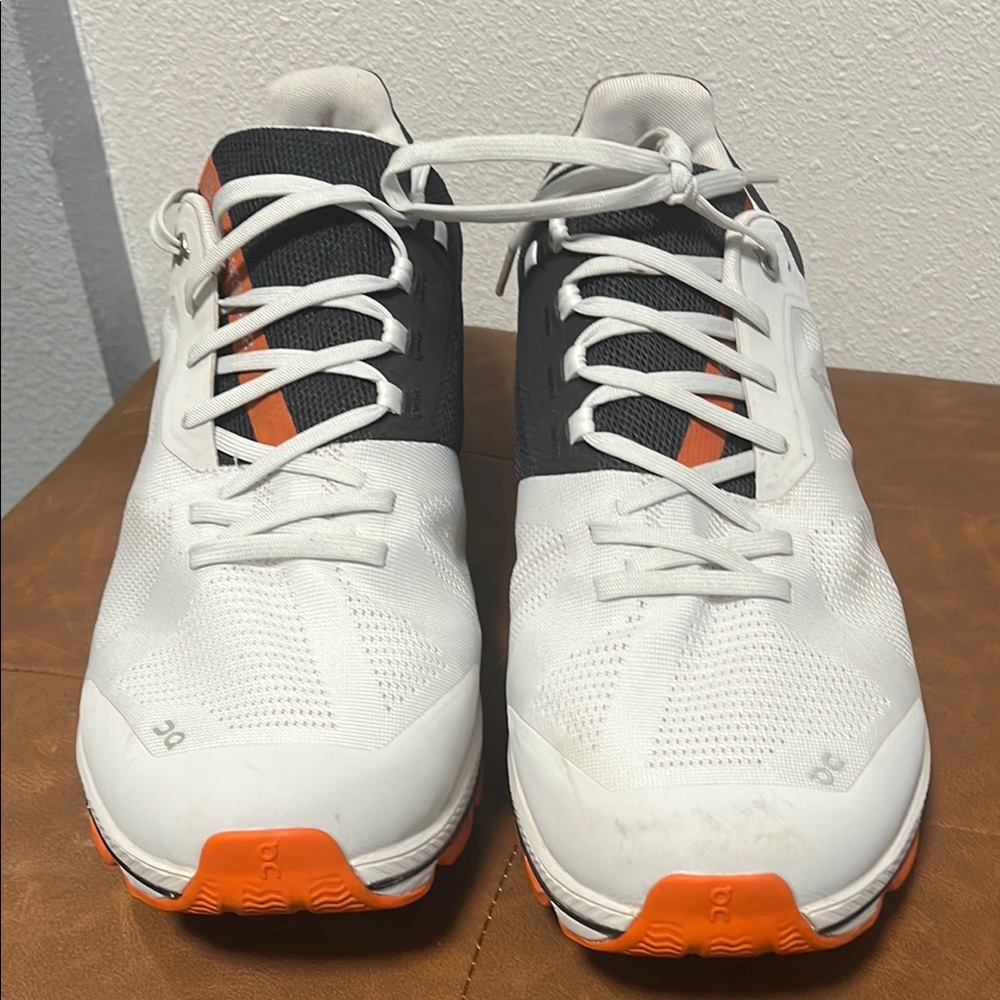 On Running Cloudsurfer (Men’s): White and Orange Sz13